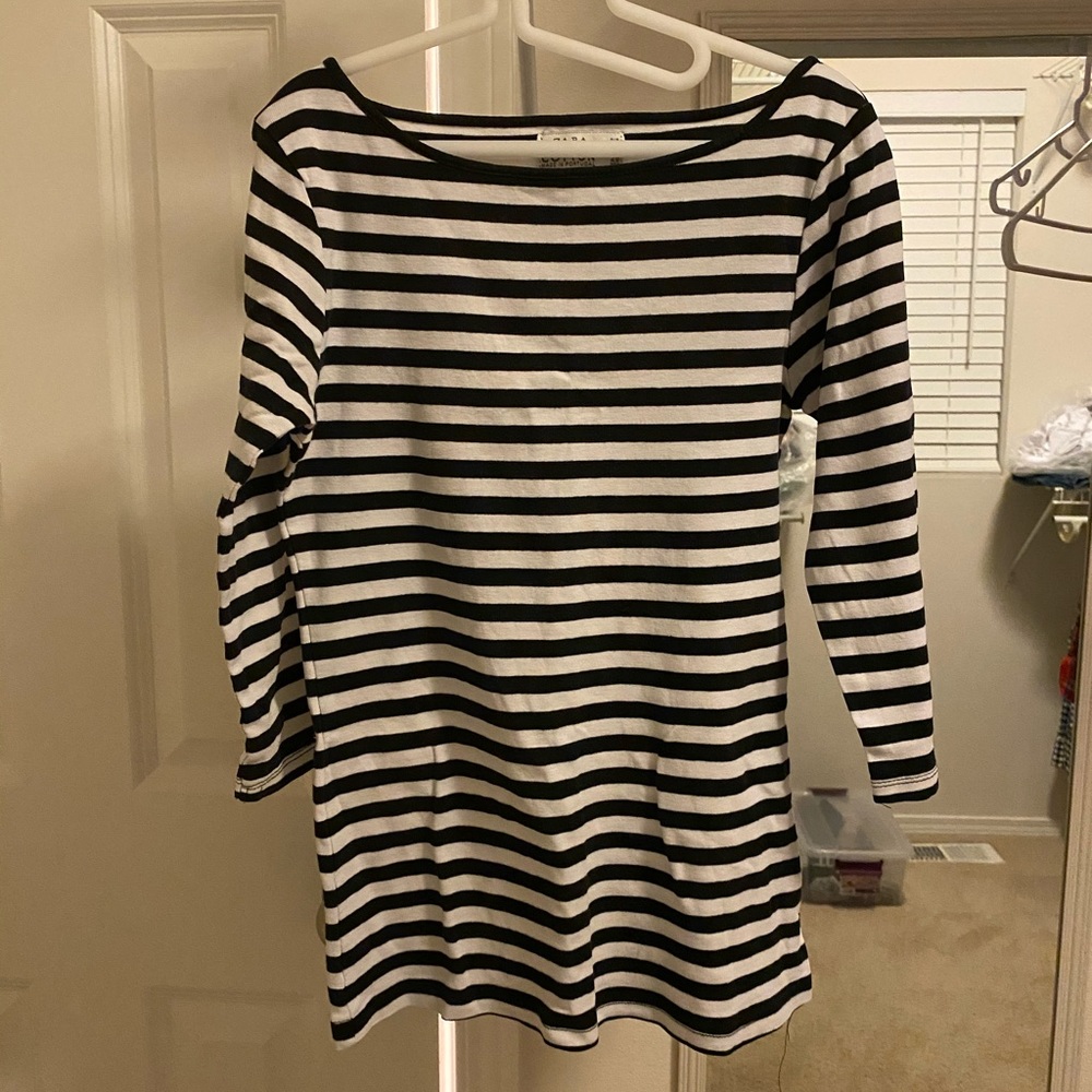 Zara striped 3/4 sleeves t-shirt